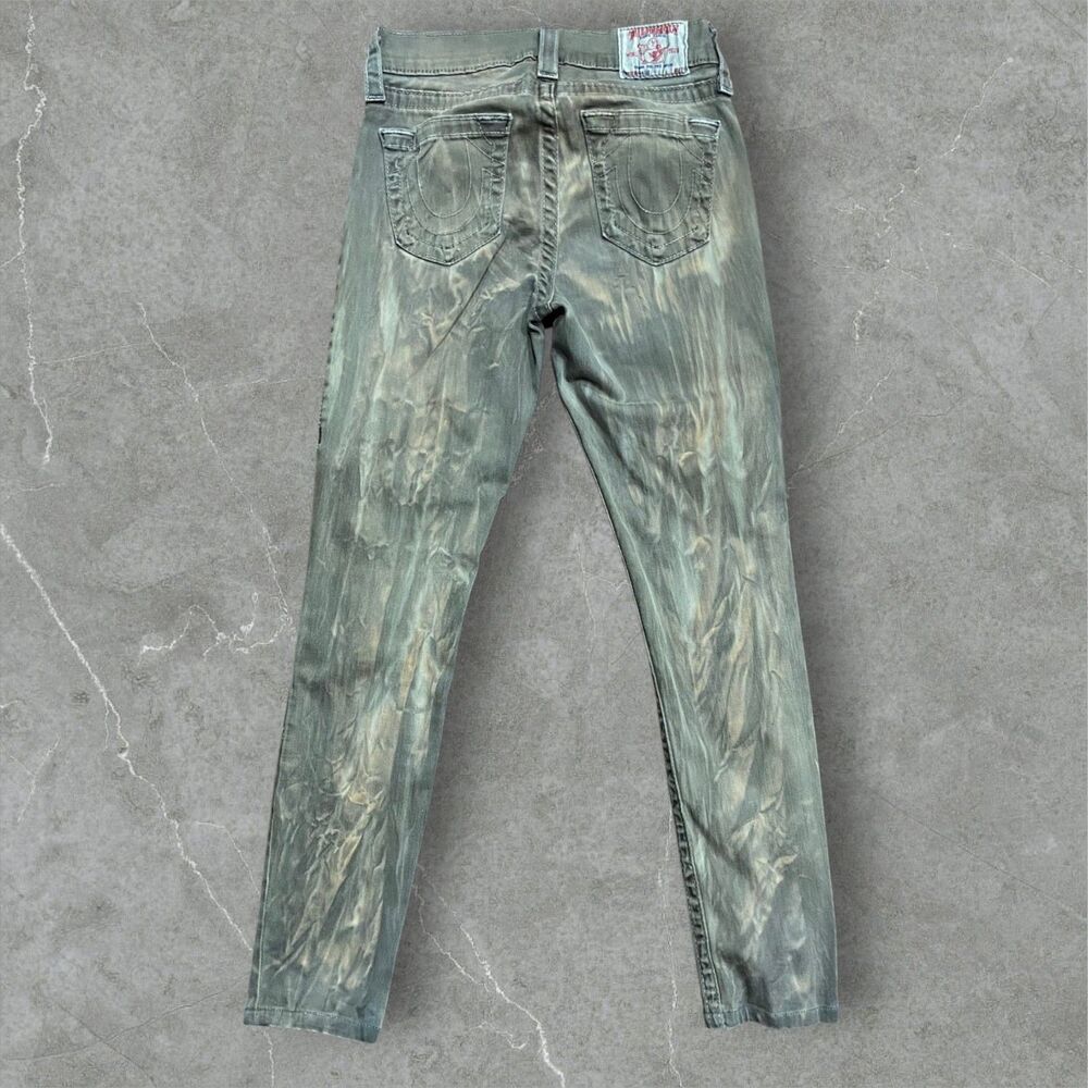 True Religion Vintage Y2K Halle Acid Dye Wash Gray Brown Jeans Womens Size 26